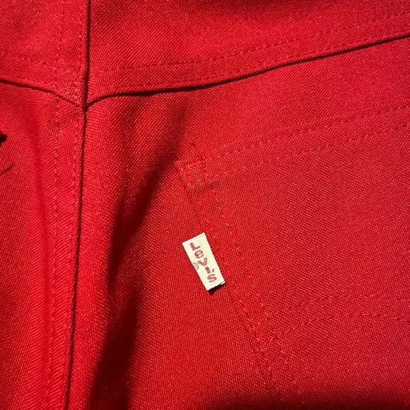 Vintage 1980's Levi's Red Polyester High Waisted Pants - Picture 3 of 6